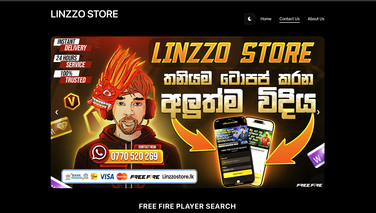 Linzzo Store gaming web app