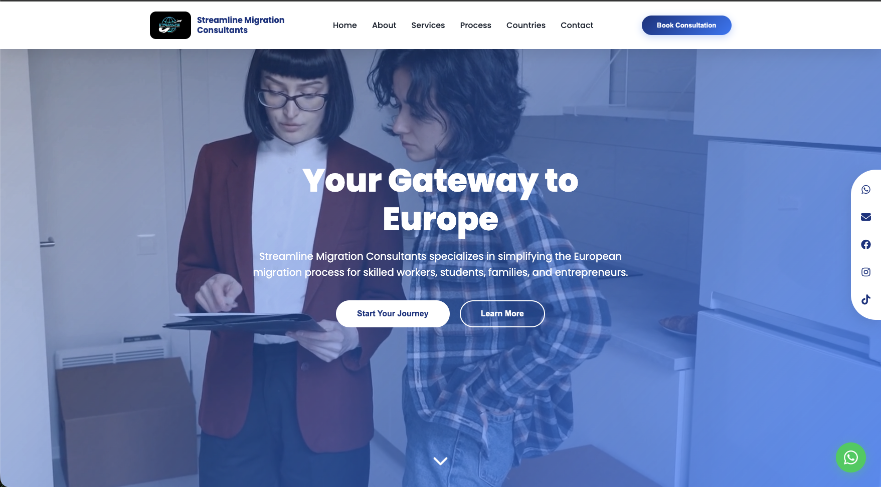 Streamline Migration Consultants website
